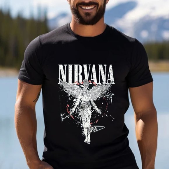 Vintage Angel Nirvanas Art Music Rock Band Legend T-Shirt, Music Unisex Shirt - Picture 1 of 4